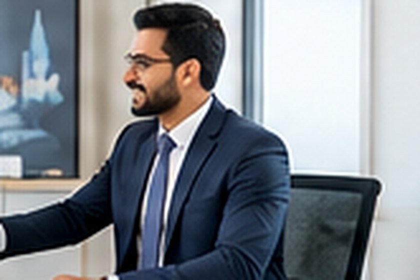Adviser explaining service fees