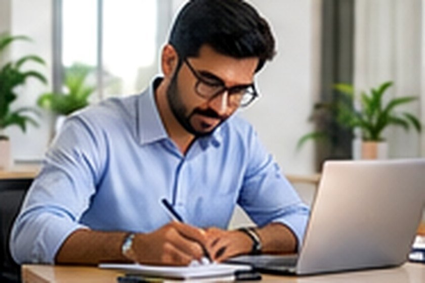 Professional preparing an application